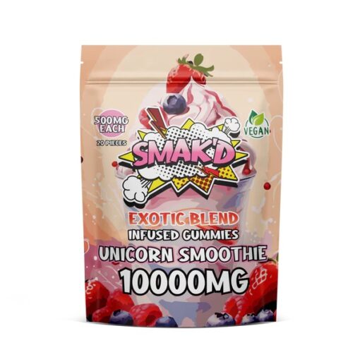 TKO Smak’d Exotic Blend Delta 8 THC Infused Gummies | 10,000 MG| Unicorn Smoothie